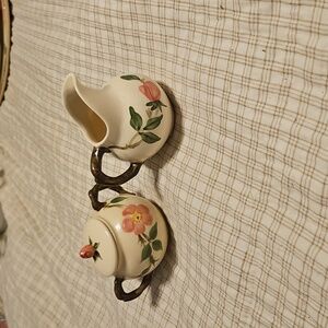 Vintage Desert Rose Cream And Sugar Set.